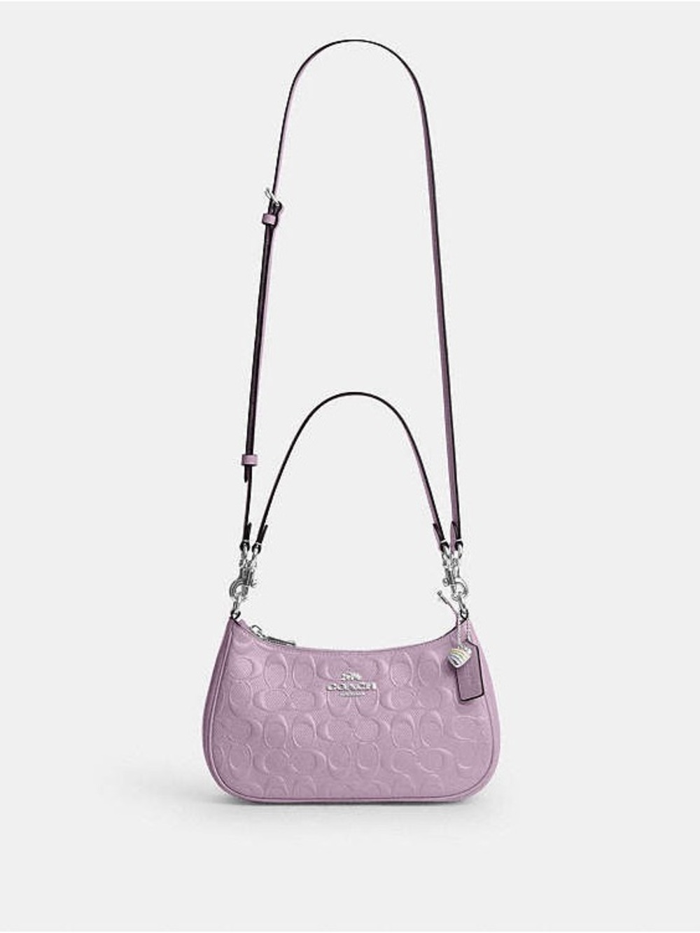 Bundle Coach Teri Shoulder Bag & Heart Bag Charm With Patent Signature NWT - Picture 9 of 14